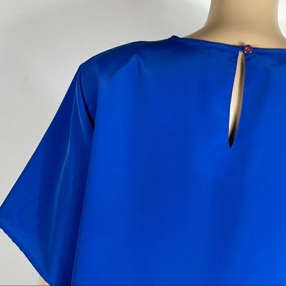 David Matthew Vintage 1970s Women's Blue Blouse - Picture 5 of 13